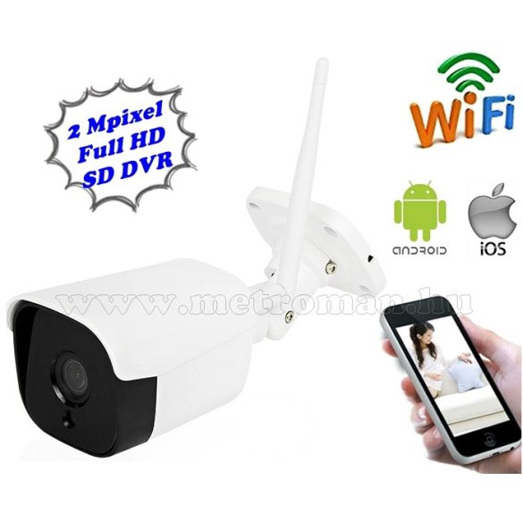 Vezeték nélküli kültéri Wifi IP, Android iPhone SD DVR megfigyelő kamera MM8792 FHD