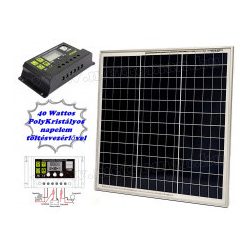   12V 40 Watt napelemes töltő szett töltésvezérlővel Poly Solar MP-40W-10A-PWM