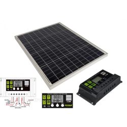   12V 50 Watt napelemes töltő szett töltésvezérlővel Poly Solar MP-50W-10A-PWM