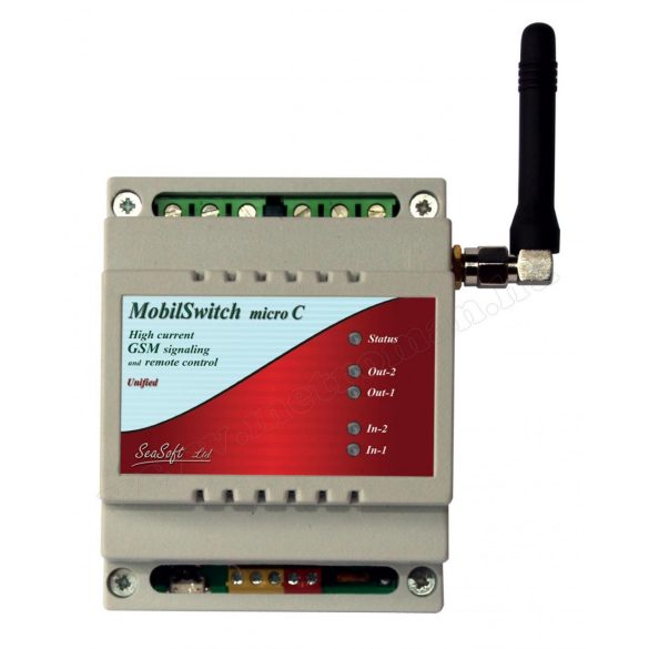GSM hívó és GSM távirányító modul, MobilSwitch-Micro-C DIN Sin