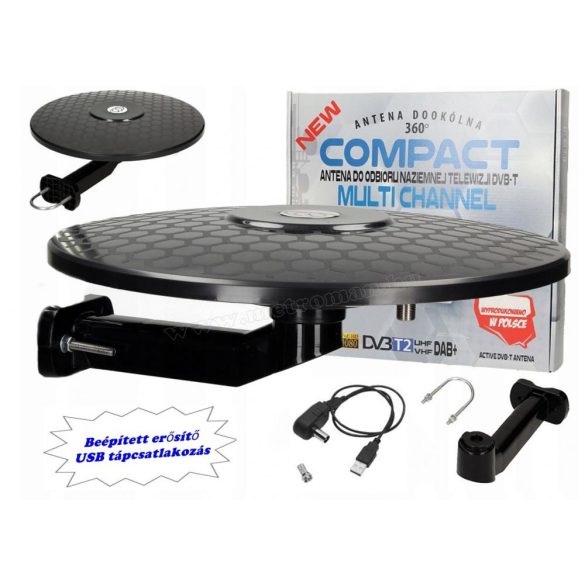 Digitális DVB-T autós, hajó és lakókocsi, erkély TV antenna Multi Channel DVT-T TV-USB-BK