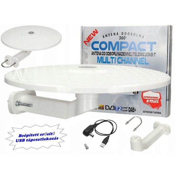 Digitális DVB-T autós, hajó és lakókocsi, erkély TV antenna Multi Channel DVT-T TV-USB-WH