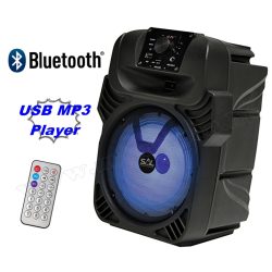   Hordozható party hangszóró USB MP3 Bluetooth Multimédia hangfal FM rádióval és Karaoke funkcióval PAR 20BT