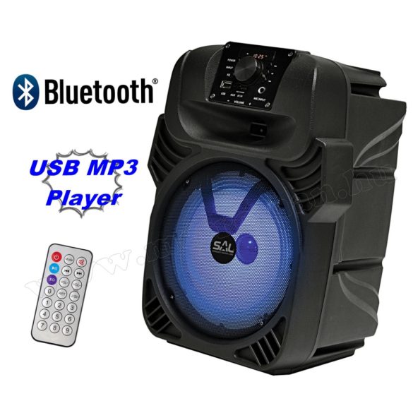 Hordozható party hangszóró USB MP3 Bluetooth Multimédia hangfal FM rádióval és Karaoke funkcióval PAR 20BT