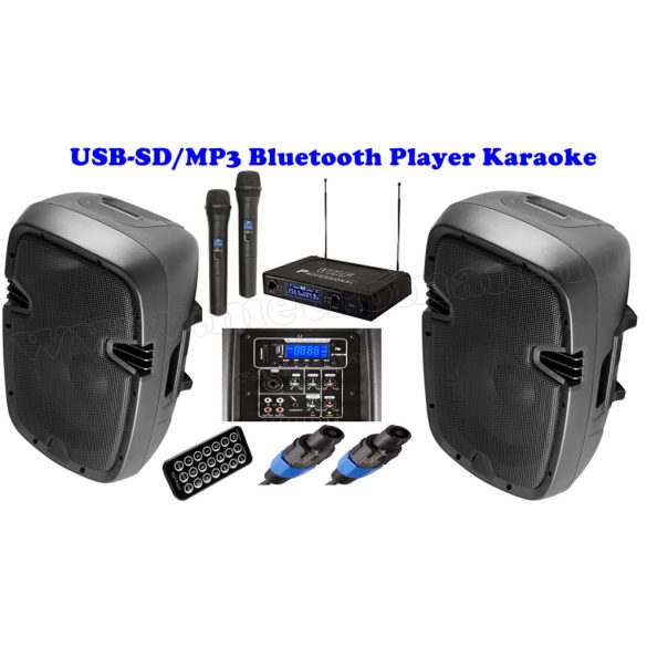 Karaoke szett Vezeték nélküli mikrofonnal, USB-SD Mp3 és Bluetooth zenelejátszóval PAX25PRO/A-MVN500