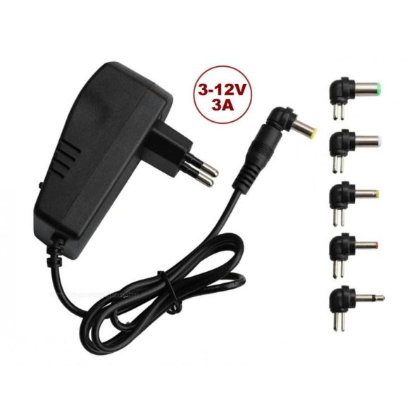 Univerzális hálózati adapter, tápegység 3-12V 3 Amper PLP52