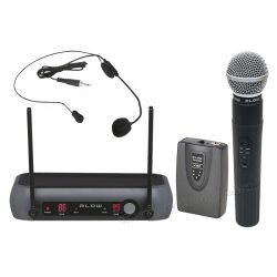   Vezeték nélküli mikrofon, kézi és fej mikrofonnal PRM-903