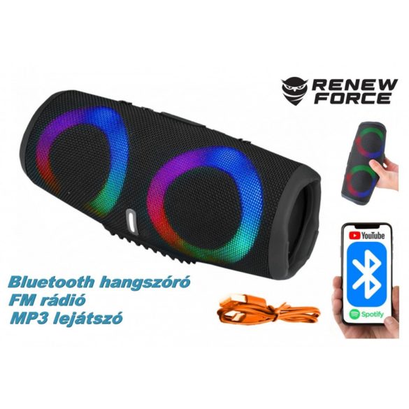 Hordozható Bluetooth hangszóró RenewForce M3-BT Black