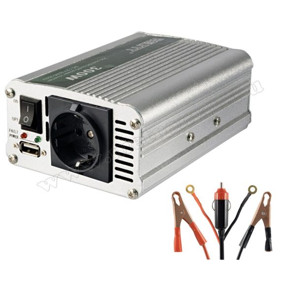 Feszültségátalakító, inverter, 12/230V 300/600 Watt, SAI 600 USB