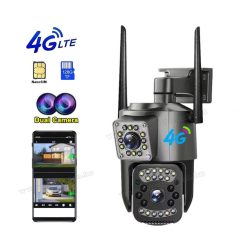   4G IP kamera, mobilnetes SIM kártyás kültéri biztonsági kamera MSC03-4G-EU-PTZ DUAL-CAM V380PRO