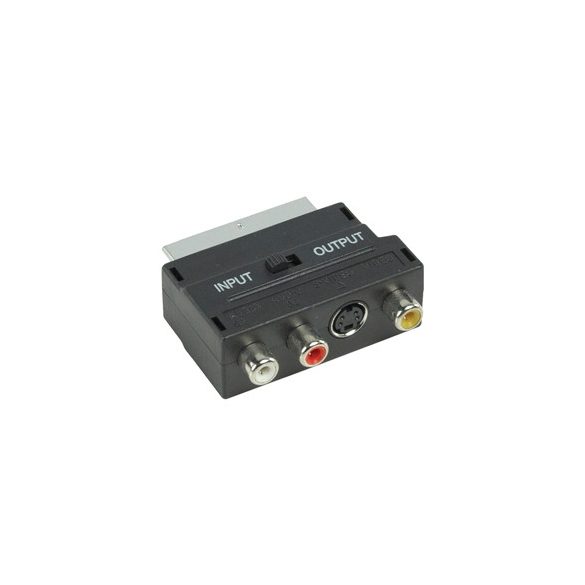 AV csatlakozó átalakító , Scart - 3RCA - S-VHS