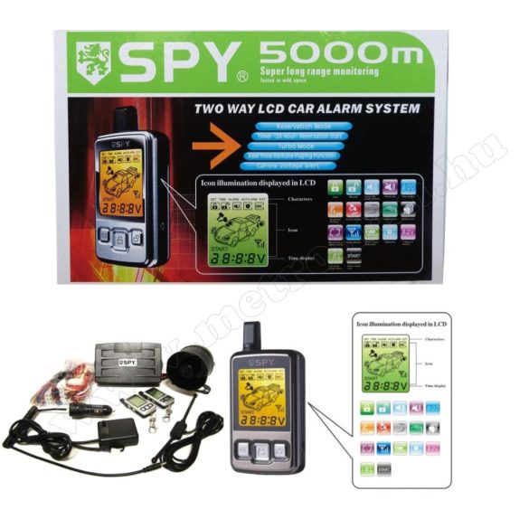 LCD távirányítós autóriasztó SPY FM700