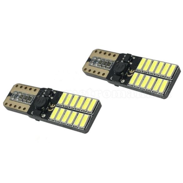 Autós Can-Bus LED izzó 24 db SMD LED-del fehér T10-24SMD