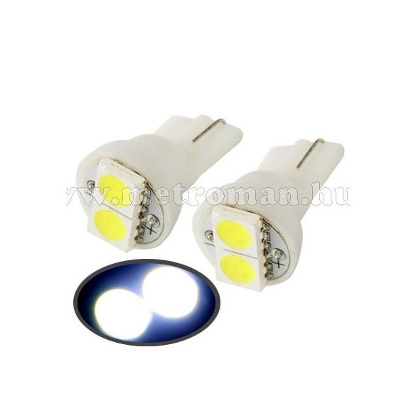 Autós LED izzó, 2 db szuperfényes SMD LED-del, T102SMD5050LED