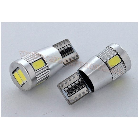 Autós CAN-BUS LED izzó, 6 db SMD LED-del, T106SMD5730LEDCANBUS