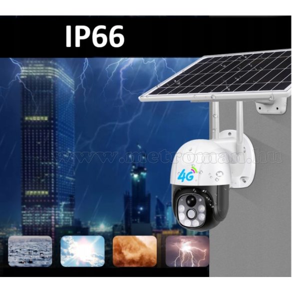 Napelemes 4G IP kamera, mobilnetes SIM kártyás kültéri biztonsági kamera MTVC9-2MP-4G-PTZ-SOLAR V380PRO
