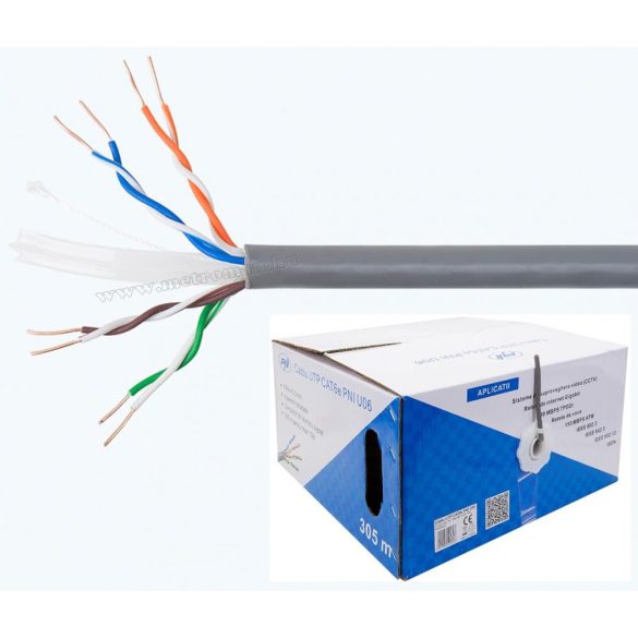 CAT6e UTP kábel 305 méter IP kamerákhoz és Internet hálózatokhoz U06-CAT6E-305M