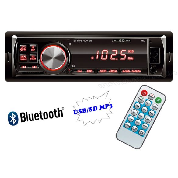 USB / SD MP3 Bluetooth autórádió VoxBox VBT 1000/RD-BT