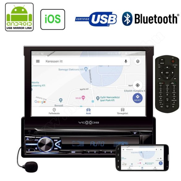 LCD érintőképernyős USB/SD Bluetooth multimédia fejegység VoxBox VB X800i