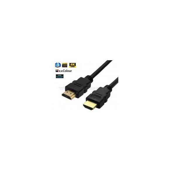 Nagysebességű HDMI kábel, aranyozott, 0,5 méter