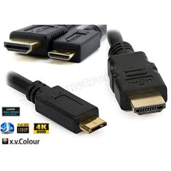   Nagysebességű HDMI - mini HDMI kábel, aranyozott, 3 méter