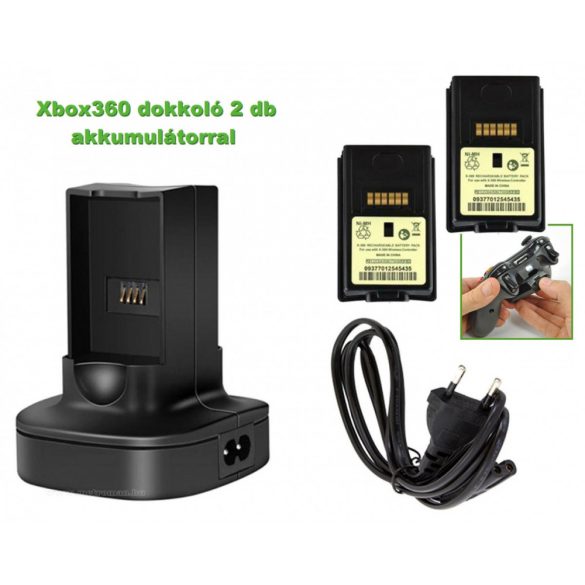 Xbox 360 kontroller akku töltő állomás és 2 db akkumulátor MX7SLIM