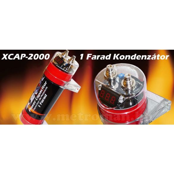 Autóhifi kondenzátor, 1 Farad, XXX XCAP-2000