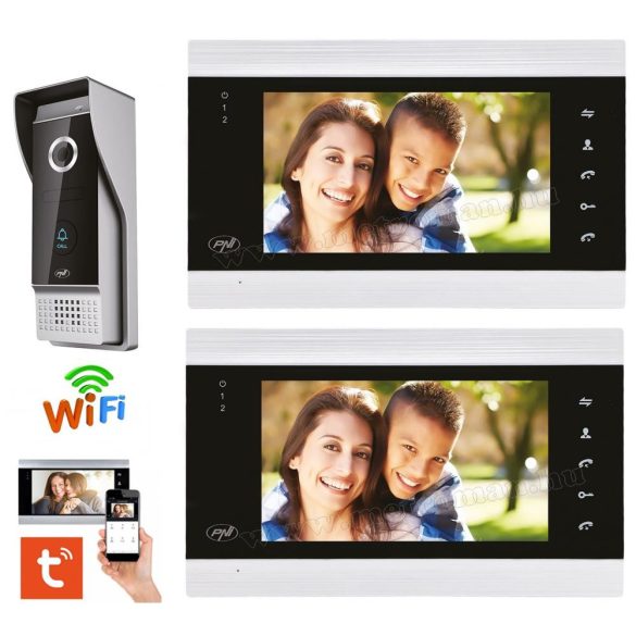  Wifi okos kaputelefon szett 2 db 7"-os LCD monitorral SafeHome PT720M-WIFI TuyaSmart