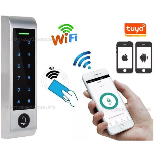 Kódos Kártyás beléptető TuyaSmart WIFI távirányítással RFID-M4-WIFI-PRO-RING