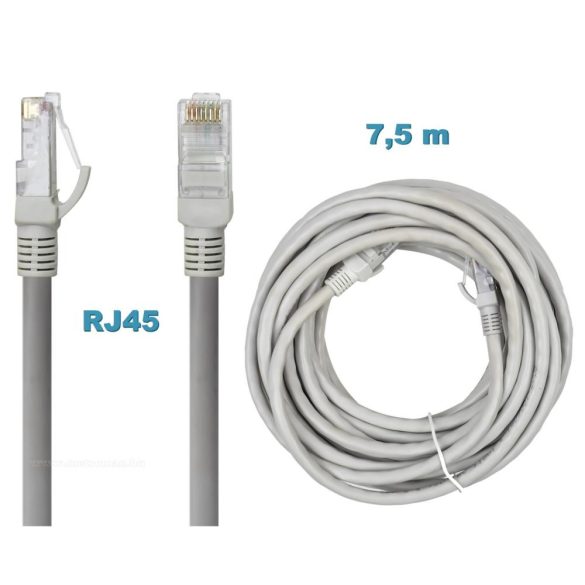 Szerelt UTP CAT6e kábel IP kamerákhoz és hálózatokhoz 7.5 méter U0675-UTP-7.5M