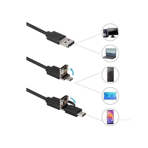 Android USB - micro USB - USB-C endoszkóp kamera LED világítással XMZ0085M-HD