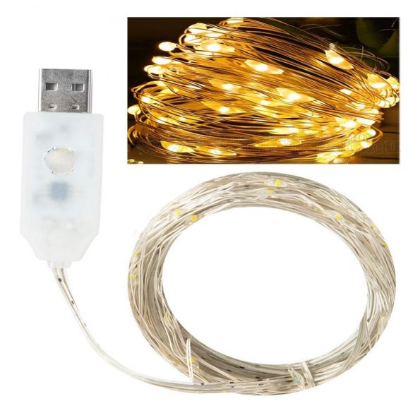 Karácsonyi LED fényfüzér USB tápcsatlakozású 50 LED 5 méter MM6514LED